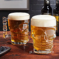 przezroczyste szklane szklanki czaszki do piwa